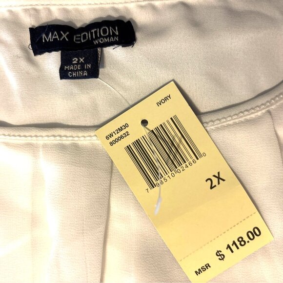 Max Edition Womens Tunic 2X Angel Wings Sleeves NWT Airy Blouse Flowy Pull over - Picture 4 of 8